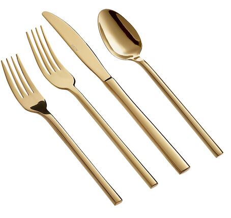 Gold flatware place setting rental
