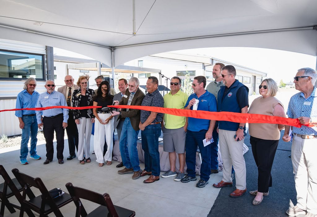 Corporate event tent rental with seating for a Port district ceremony in Eastern Washington